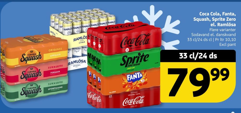 Tuborg Squash, Sportssodavand Citron Lime Sukkerfri 24 pk.