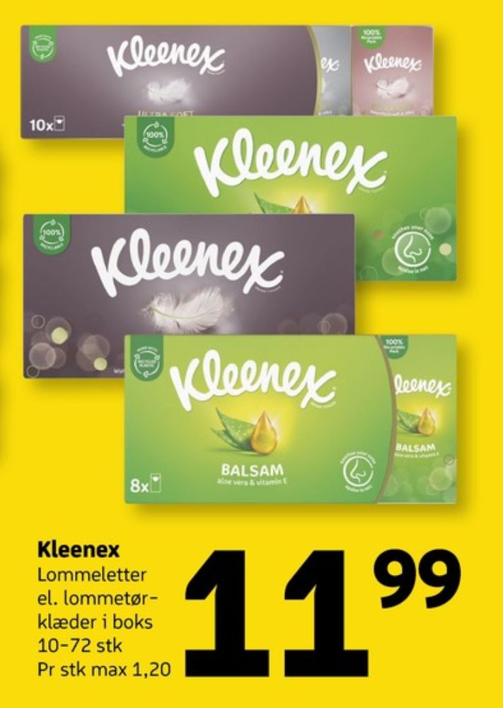 Kleenex, Lommetørklæder