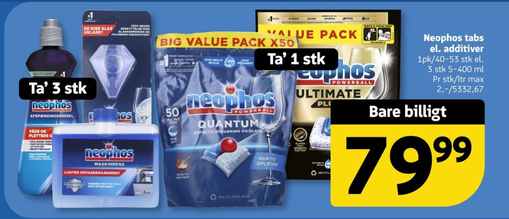 Neophos, Maskinopvask-tabs