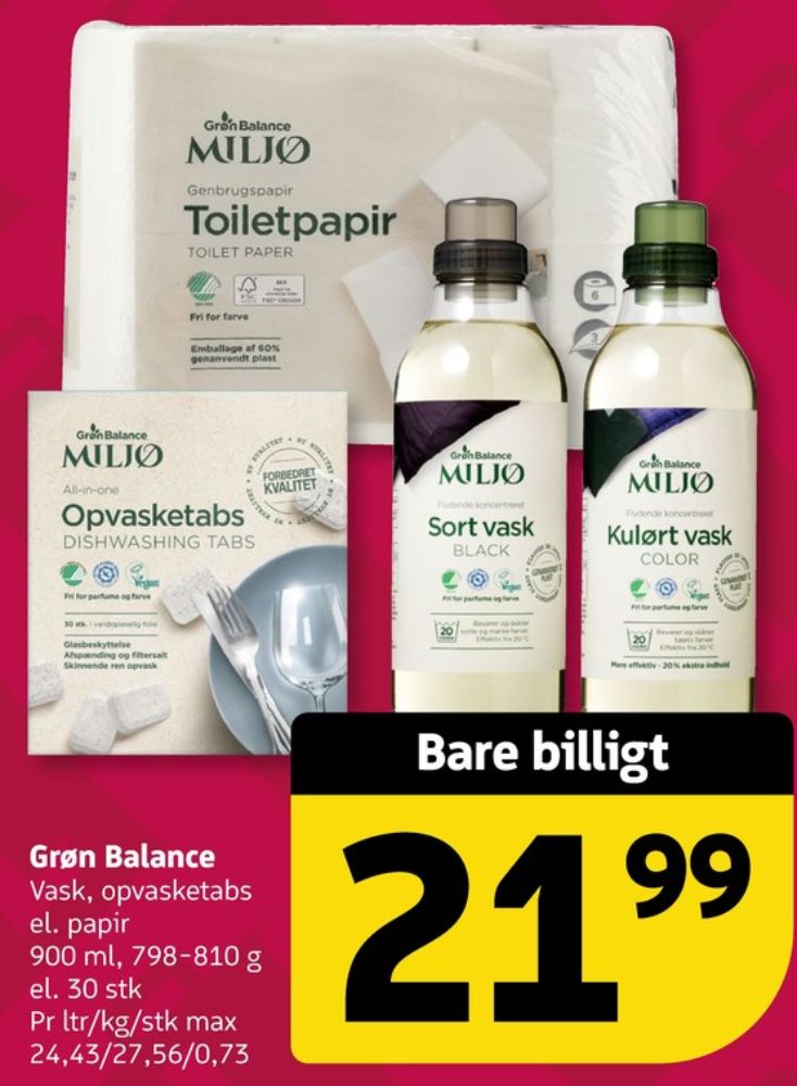 Grøn Balance, Maskinopvask-tabs