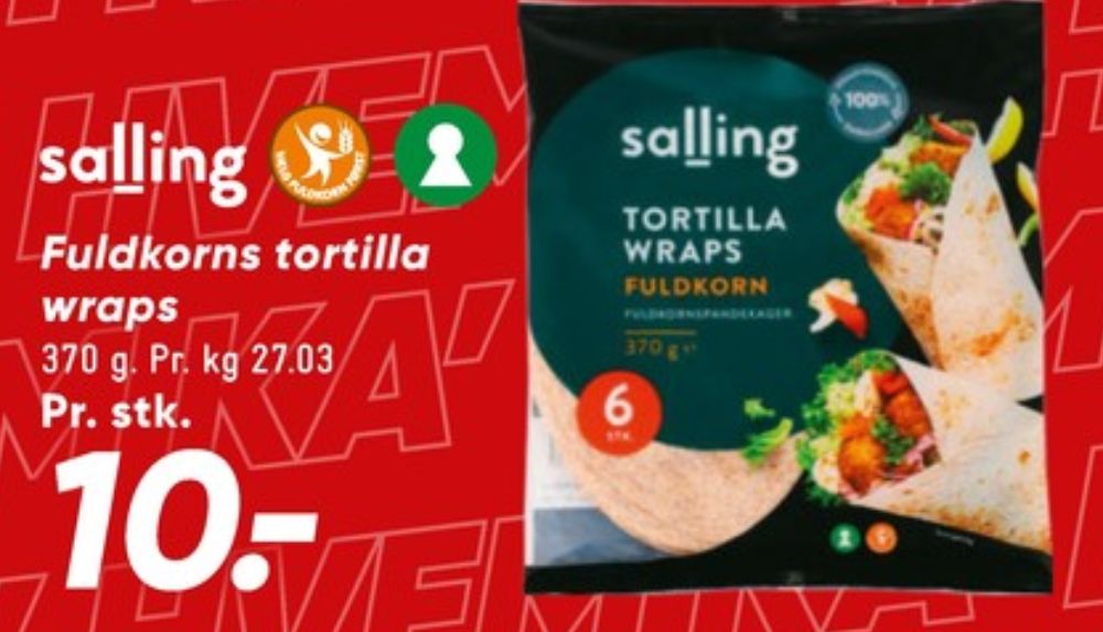 Salling, Fuldkorns Tortilla Wrap