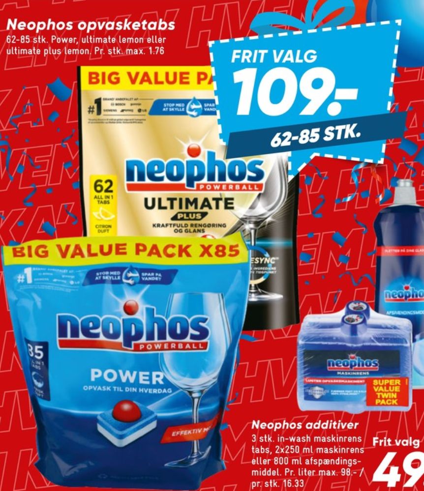 Neophos, Maskinopvask-tabs