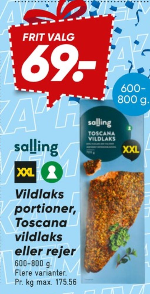 Salling, Lakseportioner