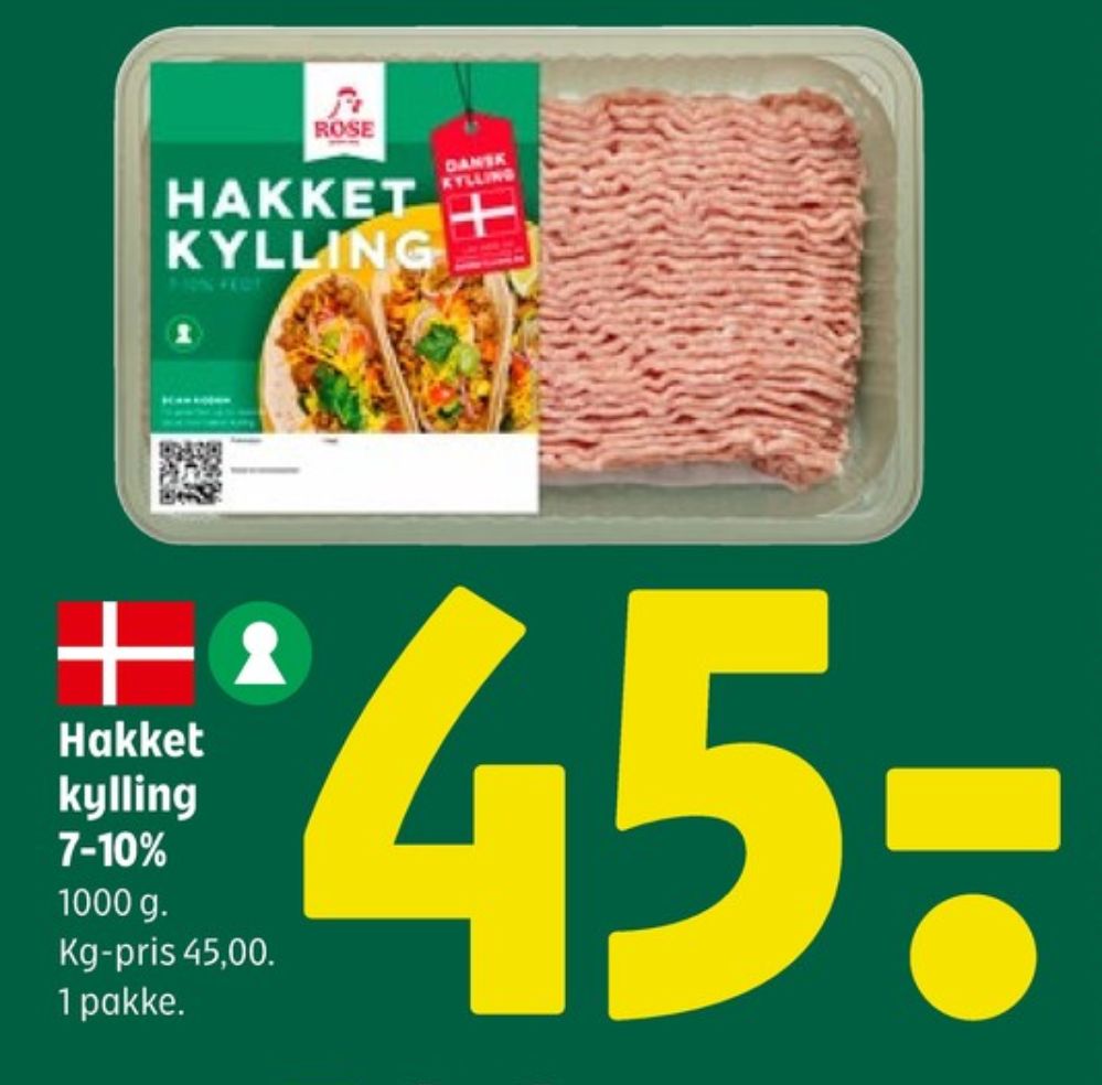 Rose, Hakket kylling 7-10%