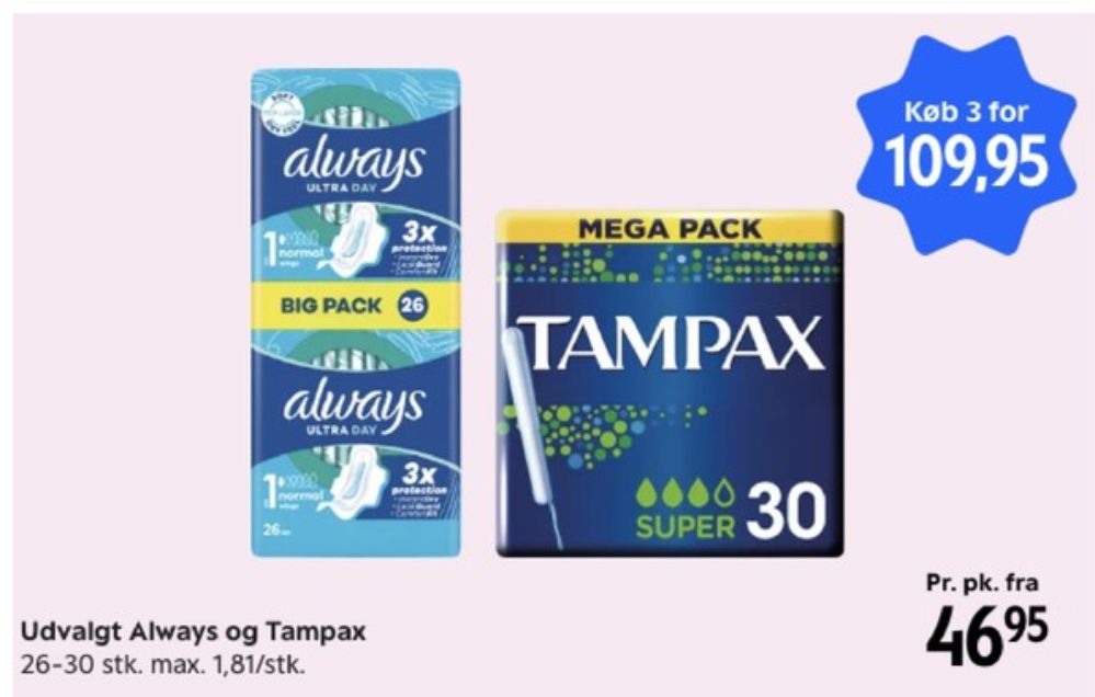 Tampax, Tamponer
