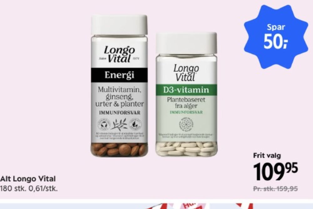 Longo Vital, Vitaminer