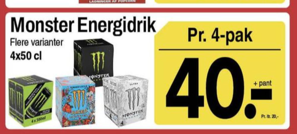 Monster Ultra Energy, Energidrik 4 pk.