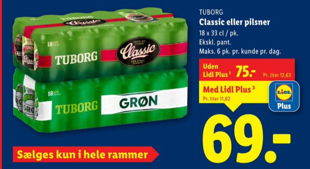 Tuborg Classic, Øl 18 pk.