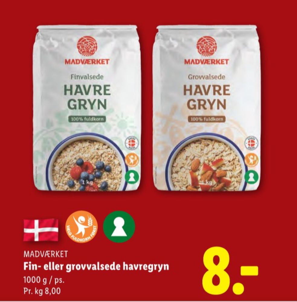 Madværket, Grovvalsede Havregryn